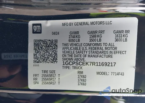 2024 Chevrolet Colorado 2Wd Lt z USA, uszkodzony, nr VIN 1GCPSCEK7R1169217